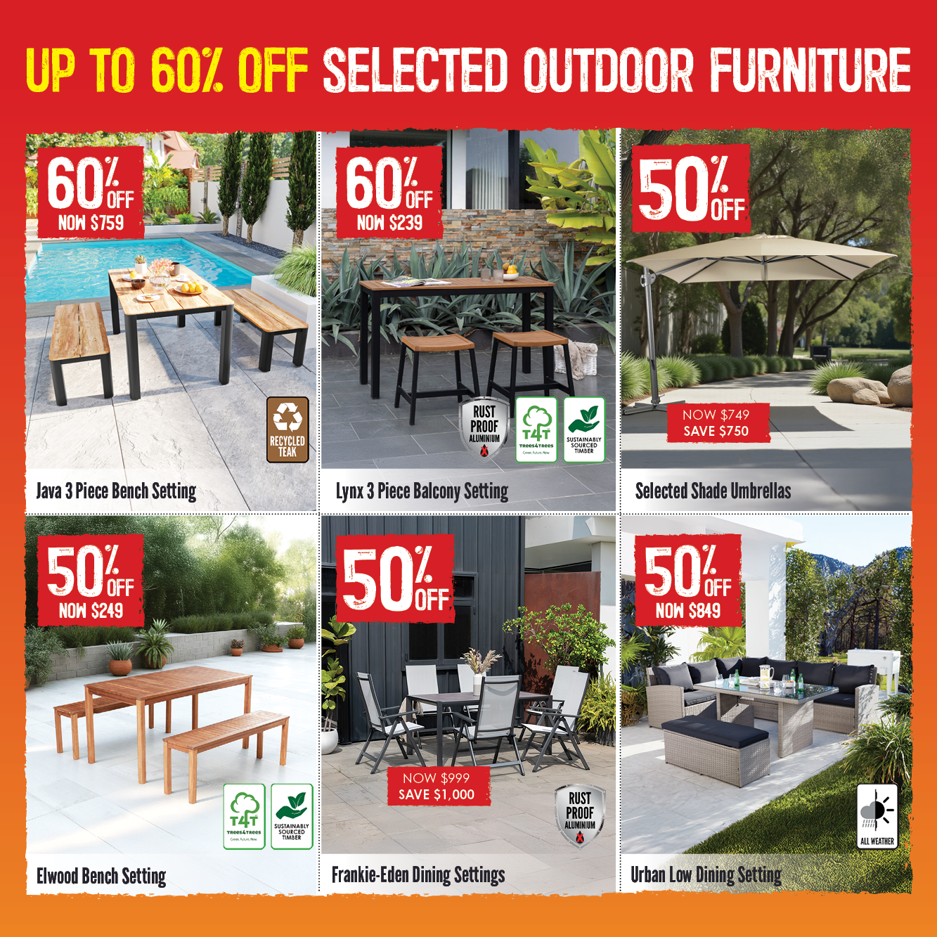 Up To 60% Off Selected Outdoor Furniture | Shop Now